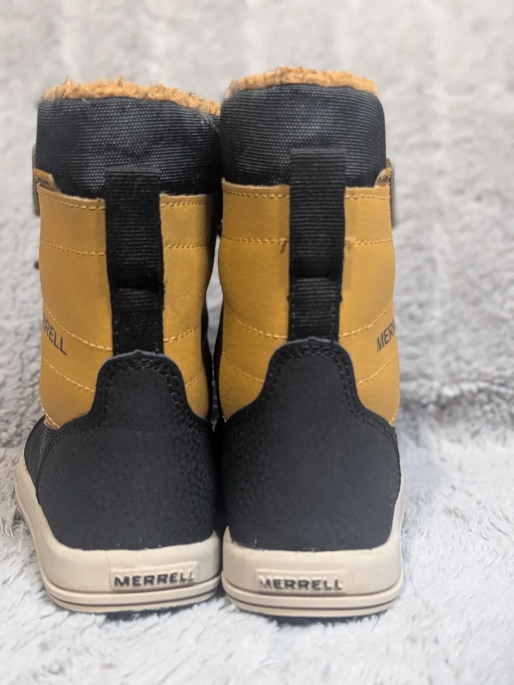 Merrell Kids' Black and Tan Insulated Snow Boots